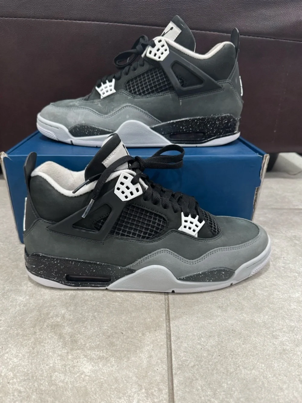 Size 11- Jordan 4 Retro 2024 Fear Black/White/Gray Men's Sneaker FQ8138-002